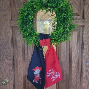 Ole Miss Wreath Sash--Two-Tone Red and Blue--$35